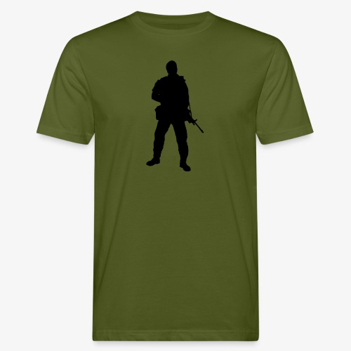 Swedish soldier with light machine gun and beret - Ekologisk T-shirt herr