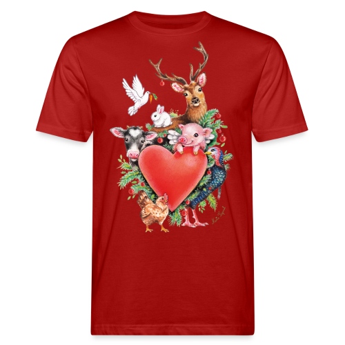 Christmas heart by Maria Tiqwah - Men's Organic T-Shirt