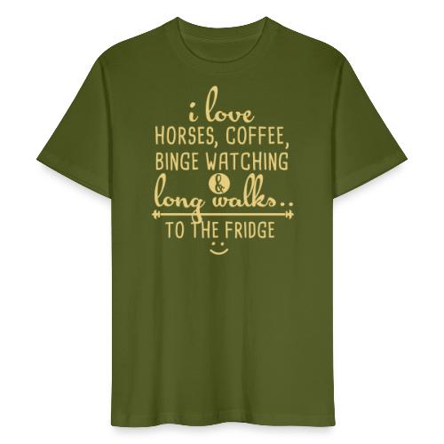 Ich liebe Pferde, Kaffee und lange Spaziergänge - Männer Bio-T-Shirt
