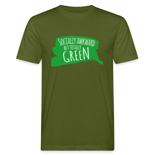 Socially awkward but totally green - Mannen Bio-T-shirt