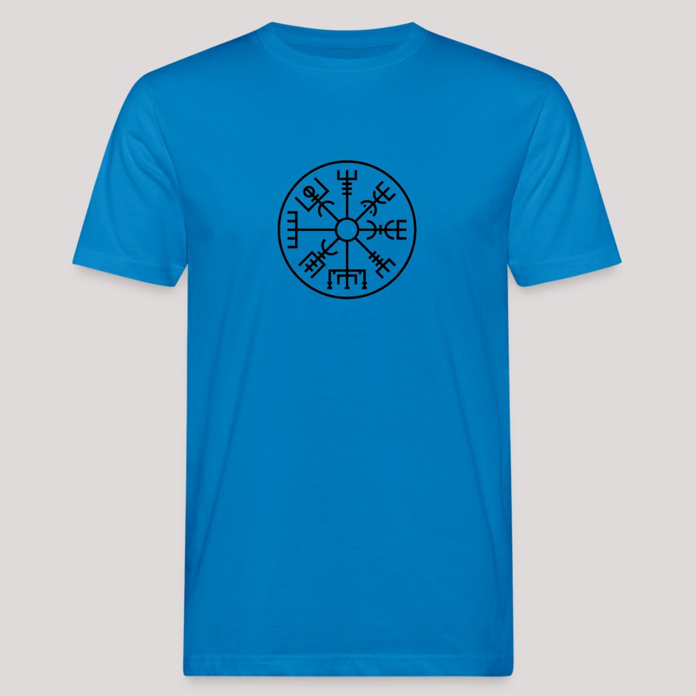 Vegvisir Kreis - Männer Bio-T-Shirt Pfauenblau