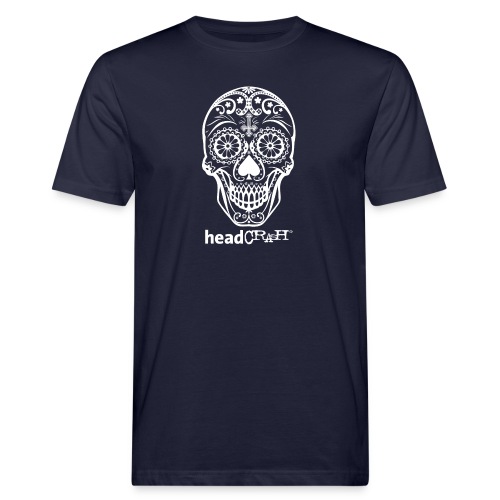 Skull & Logo white - Männer Bio-T-Shirt