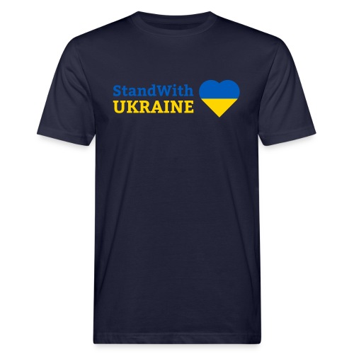 Stand with Ukraine mit Herz Support & Solidarität - Männer Bio-T-Shirt