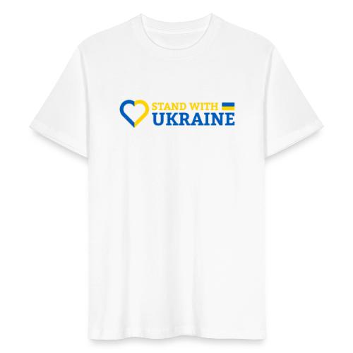 Stand With Ukraine Support Solidarität Herz Flagge - Männer Bio-T-Shirt