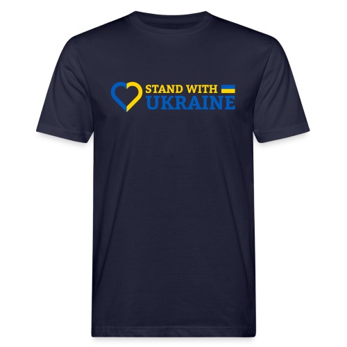 Stand With Ukraine Support Solidarität Herz Flagge - Männer Bio-T-Shirt