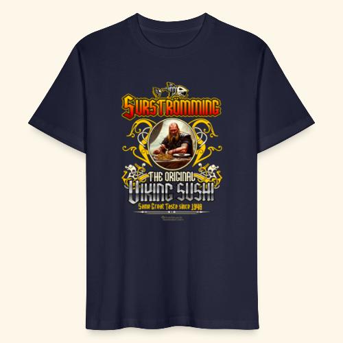 Surströmming Challenge Design Wikinger Sushi - Männer Bio-T-Shirt