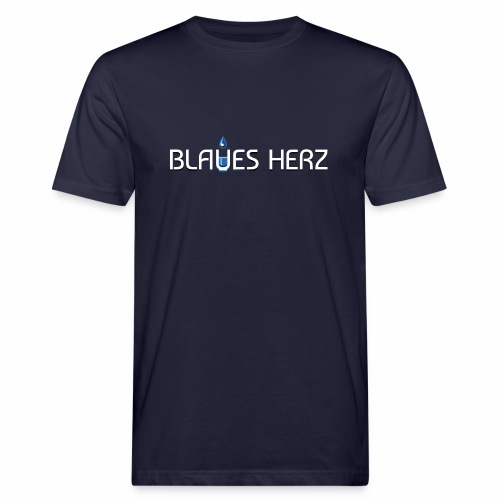Blaues Herz Logo - Männer Bio-T-Shirt