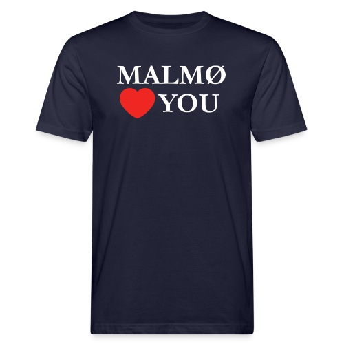 malmo heart you garamond white - Ekologisk T-shirt herr