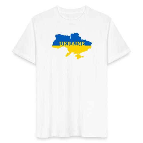 Ukraine Karte Blau Gelb Support & Solidarität - Männer Bio-T-Shirt
