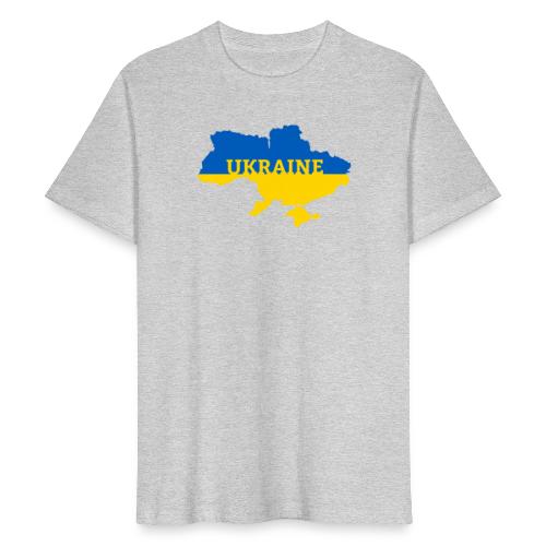 Ukraine Karte Blau Gelb Support & Solidarität - Männer Bio-T-Shirt