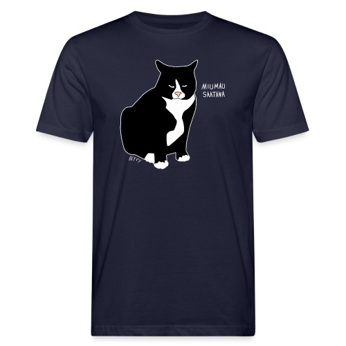 Miumau-Milo mustaan tekstiiliin - Miesten luonnonmukainen t-paita