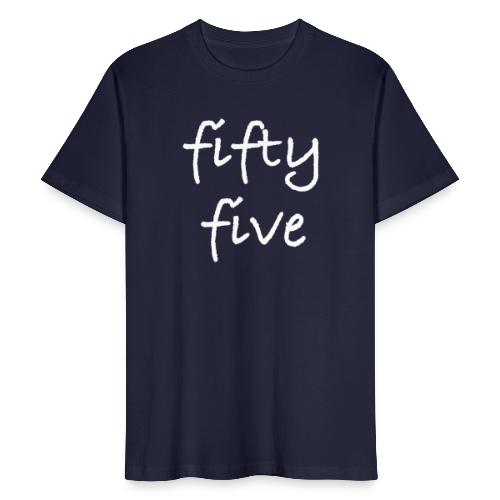 Fiftyfive -teksti valkoisena kahdessa rivissä - Miesten luonnonmukainen t-paita