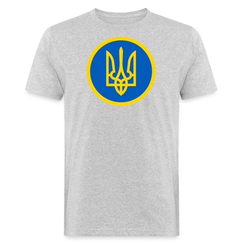 Ukraine Wappen Blau Gelb Rund Support Solidarität - Männer Bio-T-Shirt