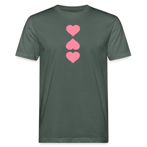3 Herzen rosa - Männer Bio-T-Shirt