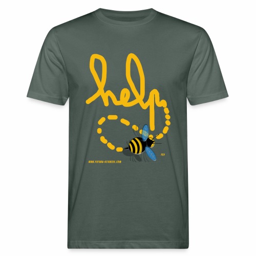 Help abeille texte jaune - T-shirt bio Homme