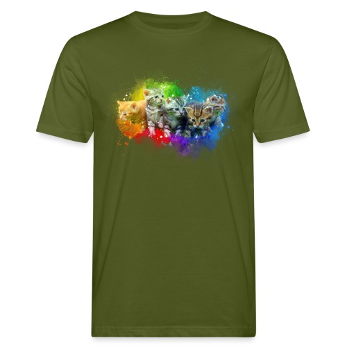 Chatons peinture arc-en-ciel -by- Wyll Fryd - T-shirt bio Homme