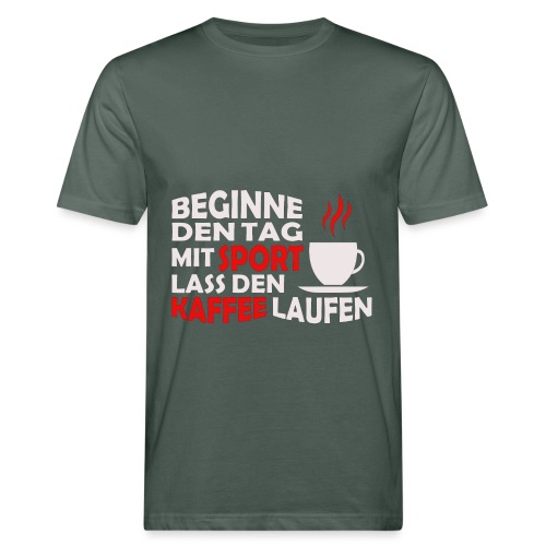 Kaffee und Sport - Männer Bio-T-Shirt