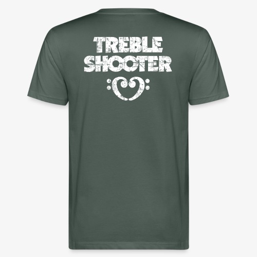 Treble Shooter Bass mit Herz (Vintage/Weiß) - Männer Bio-T-Shirt