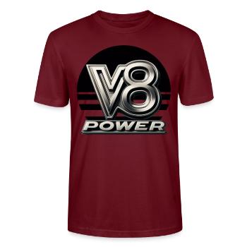 Puissance du V8 - T-shirt bio CRAFTER Stanley Stella Unisexe - bordeaux - Devant - Alina (178cm) & Michal (187cm)