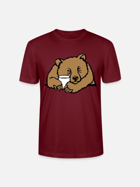 Morgenmuffel Bär - Stanley/Stella Unisex Bio-T-Shirt CRAFTER - Burgunderrot