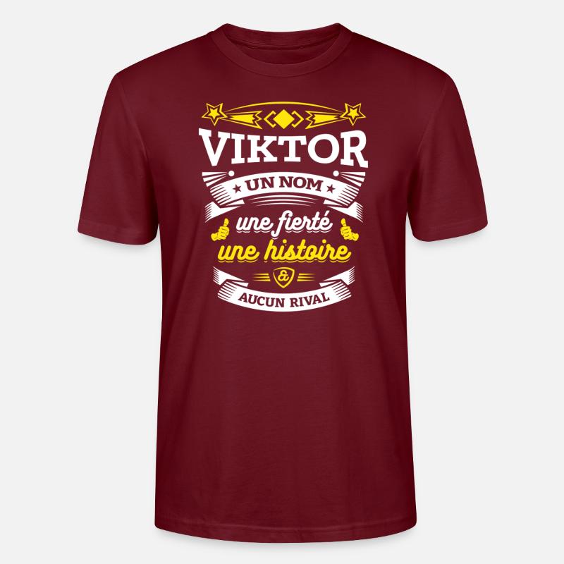 VIKTOR UN NOM UNE FIERTÉ AUCUN RIVAL - T-shirt bio CRAFTER Stanley Stella Unisexe - bordeaux