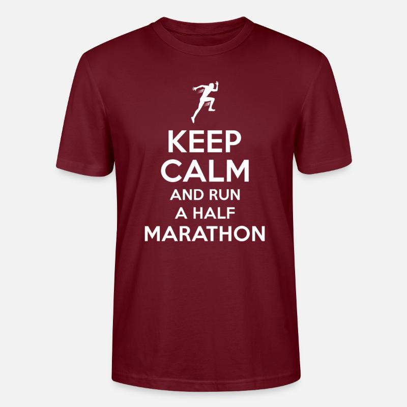 Marathon saying Keep Calm - Stanley/Stella CRAFTER Unisex Organic T-Shirt - burgundy
