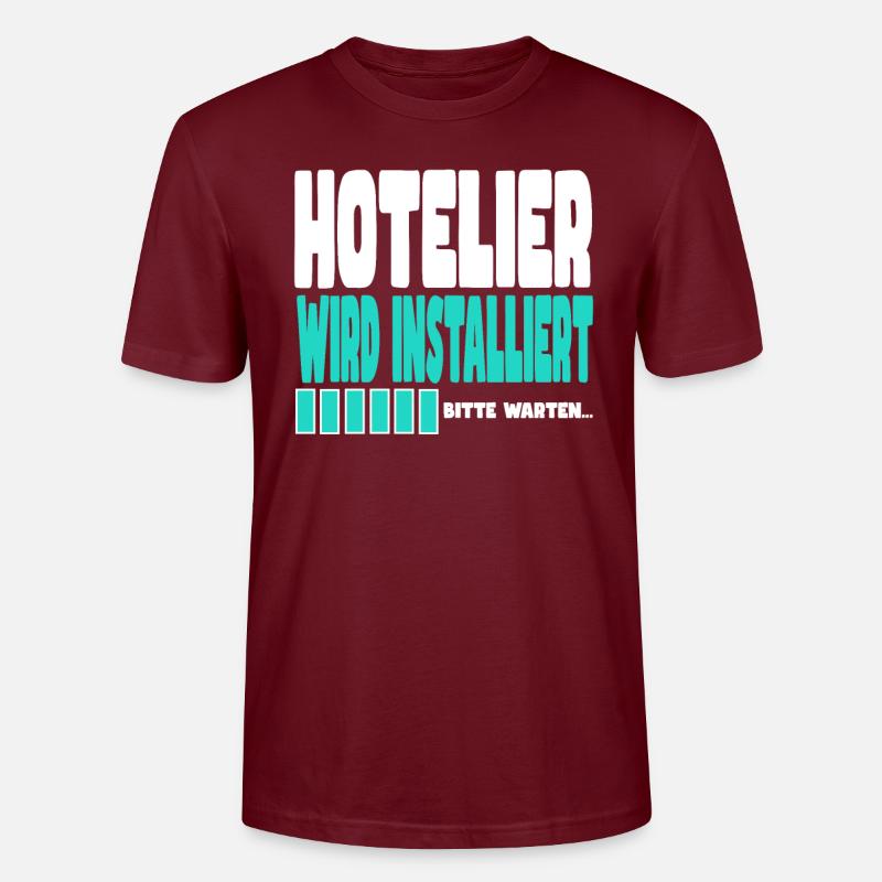 Hotelier wird installiert - Stanley/Stella Unisex Bio-T-Shirt CRAFTER - Burgunderrot