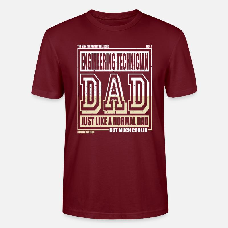 Engineering Technician Dad Gift - Stanley/Stella CRAFTER Unisex Organic T-Shirt - burgundy