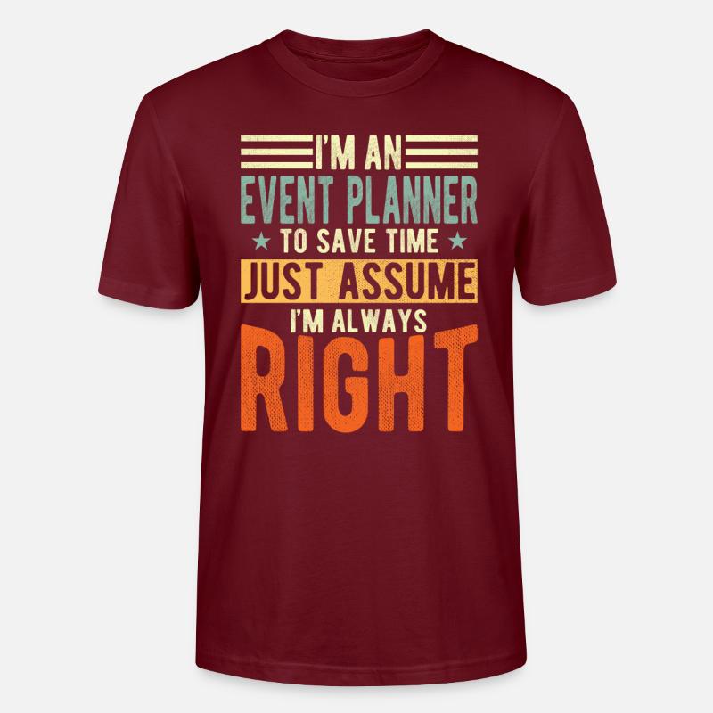 Eventplaner - Stanley/Stella Unisex Bio-T-Shirt CRAFTER - Burgunderrot