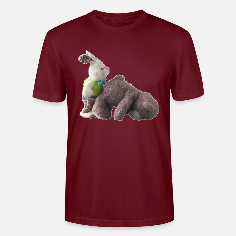 Teddybär Hase - Stanley/Stella Unisex Bio-T-Shirt CRAFTER - Burgunderrot