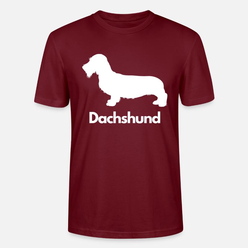 Dachshund, Dackel, Teckel, Rauhaardackel - Stanley/Stella Unisex Bio-T-Shirt CRAFTER - Burgunderrot
