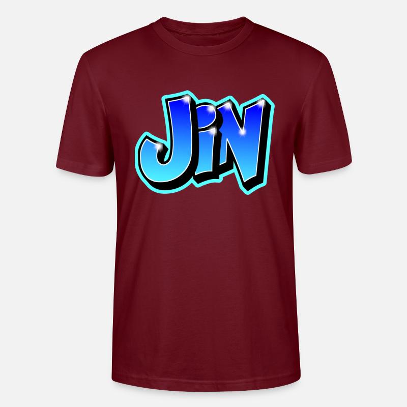 "JIN"-Graffiti auf jedem Medium unvermeidbar - Stanley/Stella Unisex Bio-T-Shirt CRAFTER - Burgunderrot