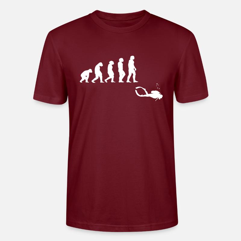 Evolution diving with a device - Stanley/Stella CRAFTER Unisex Organic T-Shirt - burgundy