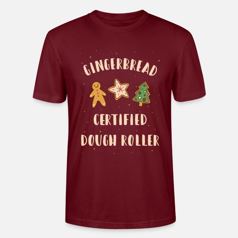 Gingerbread Dough Roller - Weihnachten backen - Stanley/Stella Unisex Bio-T-Shirt CRAFTER - Burgunderrot