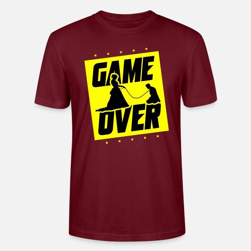 Hochzeit Game Over Junggesellenabschied - Stanley/Stella Unisex Bio-T-Shirt CRAFTER - Burgunderrot