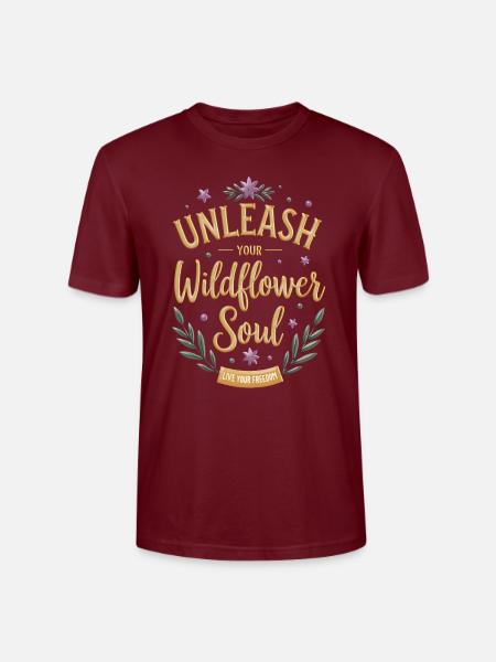 Entfessle deine Wildblumenseele! - Stanley/Stella Unisex Bio-T-Shirt CRAFTER - Burgunderrot