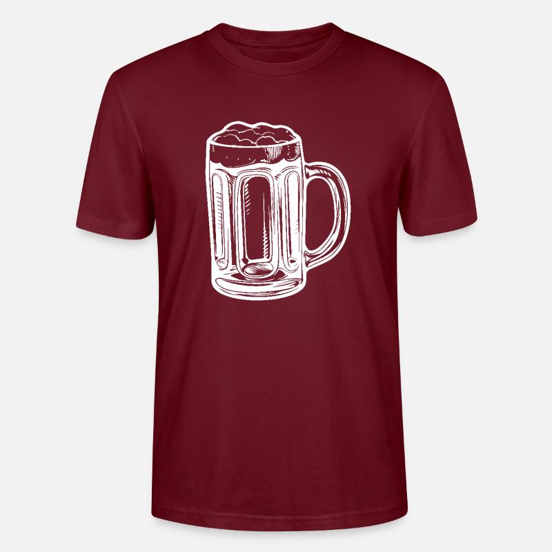 Bierkrug Bier - Stanley/Stella Unisex Bio-T-Shirt CRAFTER - Burgunderrot