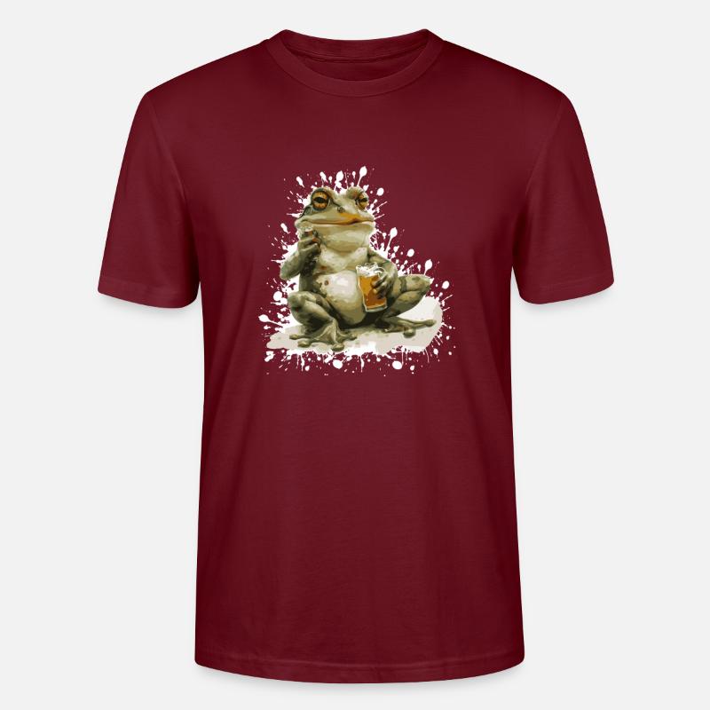 Frosch Bier Lustig - Stanley/Stella Unisex Bio-T-Shirt CRAFTER - Burgunderrot