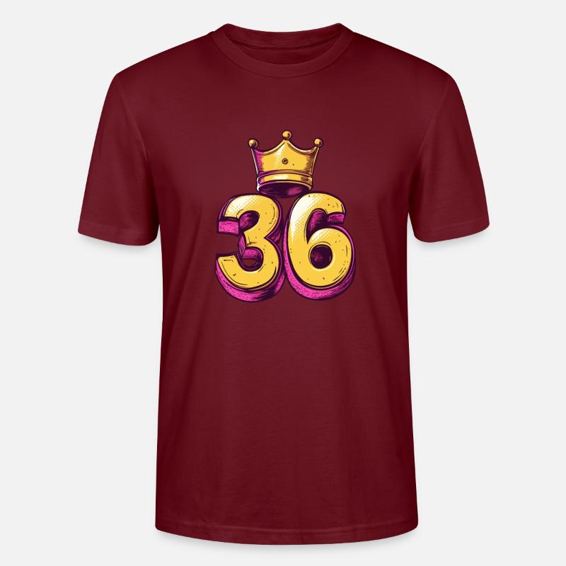 Couronne à 36 chiffres - T-shirt bio CRAFTER Stanley Stella Unisexe - bordeaux