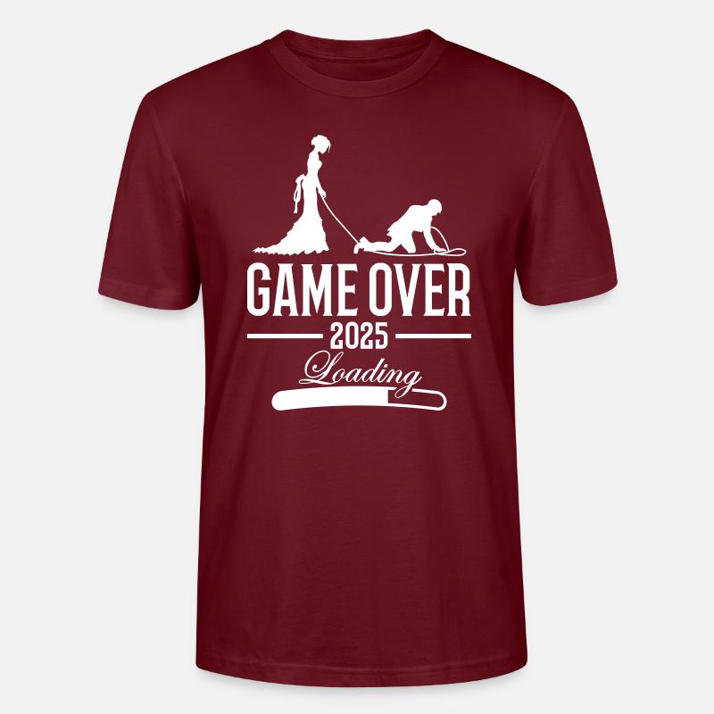 Hochzeit Loading 2025 Game Over - Stanley/Stella Unisex Bio-T-Shirt CRAFTER - Burgunderrot