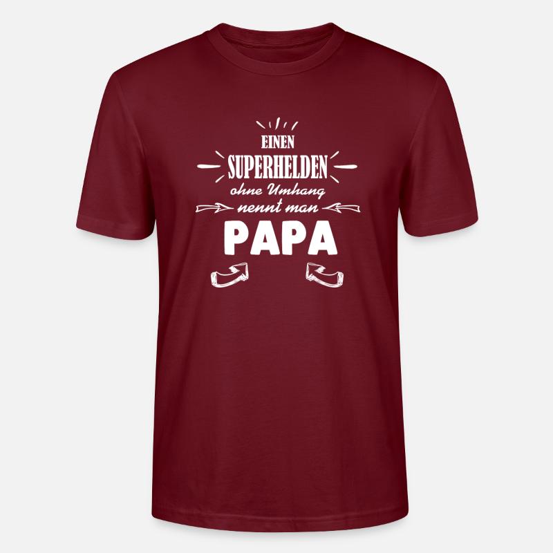 Superheld - Papa - Stanley/Stella Unisex Bio-T-Shirt CRAFTER - Burgunderrot