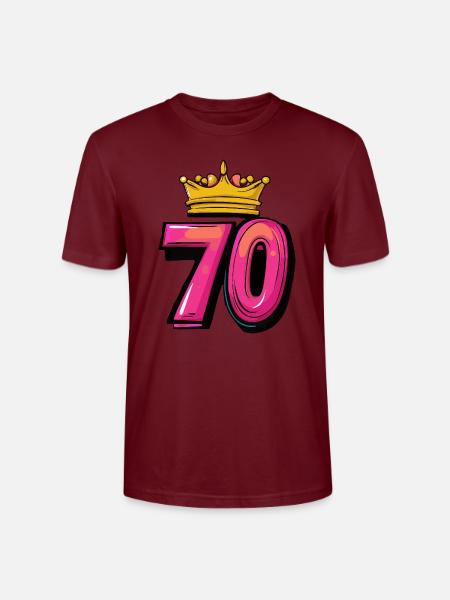 70 Number Crown - Stanley/Stella CRAFTER Unisex Organic T-Shirt - burgundy