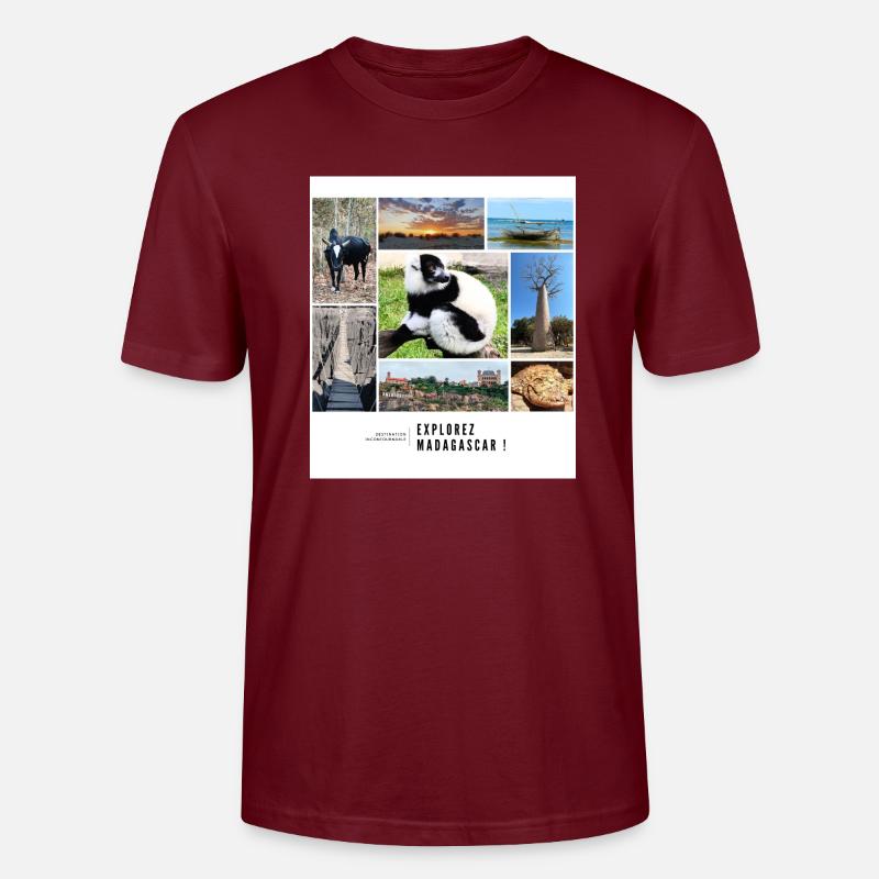 Erinnerungen an Madagaskar - Stanley/Stella Unisex Bio-T-Shirt CRAFTER - Burgunderrot