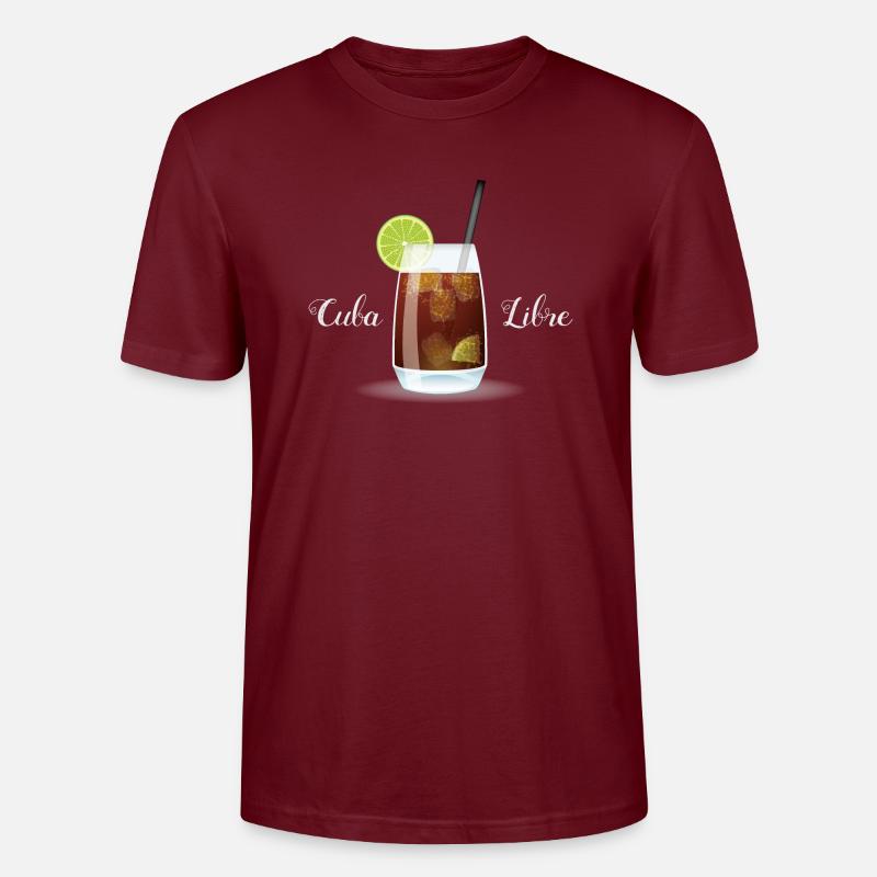 Cocktail Cuba Libre Weiss - Stanley/Stella Unisex Bio-T-Shirt CRAFTER - Burgunderrot