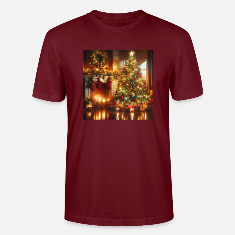 Weihnachtsbaum - Stanley/Stella Unisex Bio-T-Shirt CRAFTER - Burgunderrot