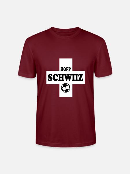 Hopp schwiiz - Stanley/Stella Unisex Bio-T-Shirt CRAFTER - Burgunderrot