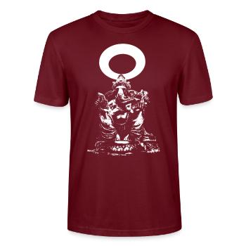 Ganesha Ringlicht - Stanley/Stella Unisex Bio-T-Shirt CRAFTER - Burgunderrot - Vorne - Alina (178cm) & Michal (187cm)