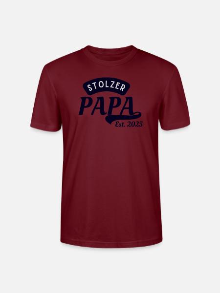 Stolzer Papa est. 2025 - Stanley/Stella Unisex Bio-T-Shirt CRAFTER - Burgunderrot