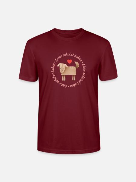 Liebe schützt Leben – Hund - Stanley/Stella Unisex Bio-T-Shirt CRAFTER - Burgunderrot