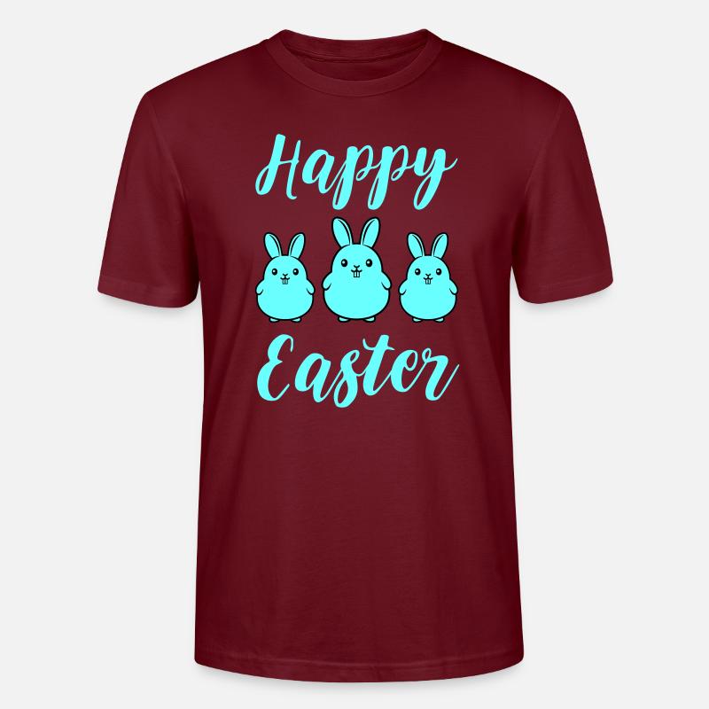 Frohe Ostern Hasen - Stanley/Stella Unisex Bio-T-Shirt CRAFTER - Burgunderrot